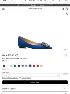 Final Price- No Offers! Manolo Blahnik Blue Satin Hangisiflat